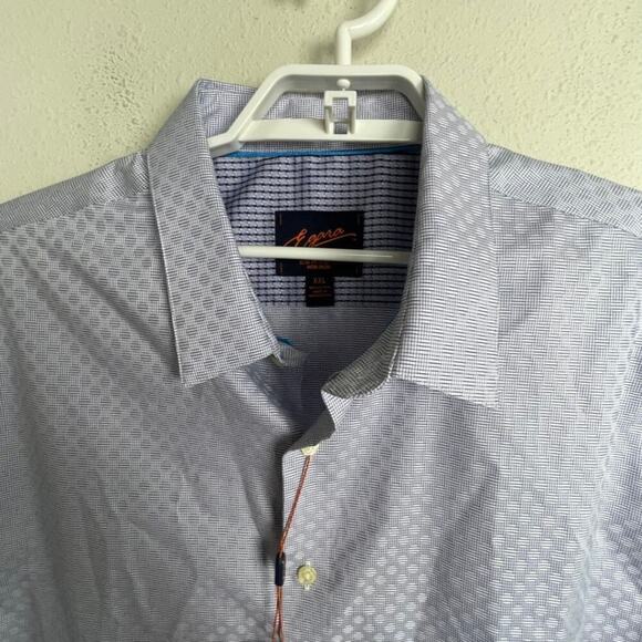 NWT Egara Men's Button Up Dress Geometric Non-Iron Slim Fit Stretch Size XXL - Picture 3 of 9